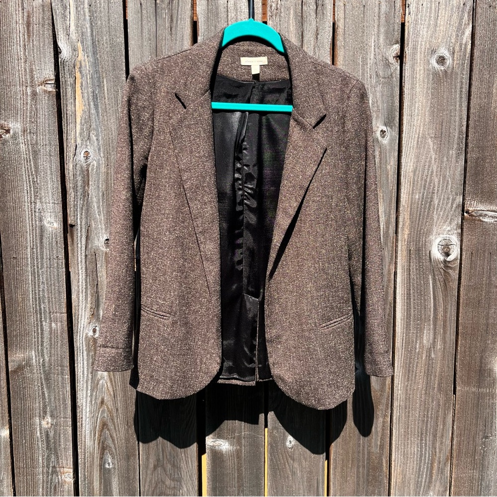 Silence + Noise brown speckled open blazer size small